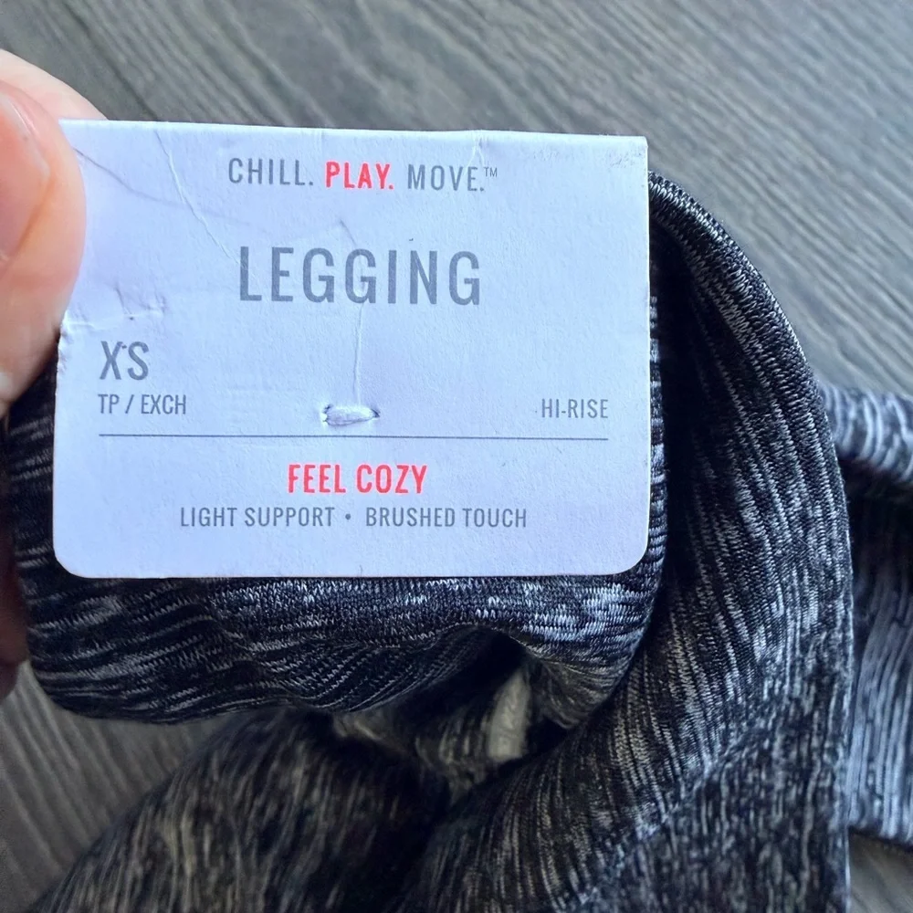 Aerie Chill Play Move Brushed Touch Legging in Gray Stripe Size XS